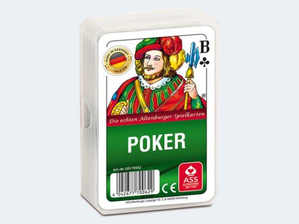 ASS, Poker französisches Bild, in Kunststoffetui
