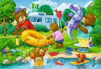 Puzzle - Familie Bär geht campen - 2 x 24 Teile Puzzles