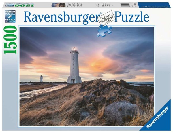 Magische Stimmung über dem Leuchtturm von Akranes, Island  - Ravensburger - Puzzle für Erwachsene