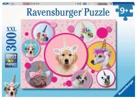 Puzzle - Knuffige Einhorn-Hunde - 300 Teile Puzzles