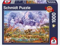 Puzzle - Tiere an der Wasserstelle__1000