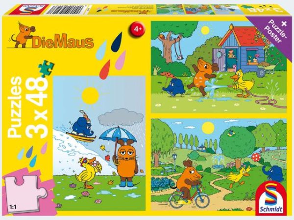 Puzzle - Viel Spaß mit der Maus, 3x48 Teile