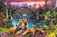Puzzle - Tiger in paradiesischer Lagune - 3000 Teile Puzzles