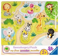 Puzzle - Unterwegs im Zoo - 03600 - 10 Teile Holzpuzzles