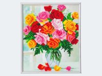 Crystal Art Blumen 21x25cm mit Fotorahmen silber