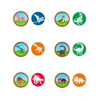 Dinosaurier-Arten Stempel selbstfärbend, 6-fach sortiert