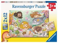 Puzzle - Kleine Feen und Meerjungfrauen - 2 x 12 Teile Puzzles