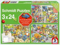 Puzzle - Wo ist das blaue Auto? 3x24