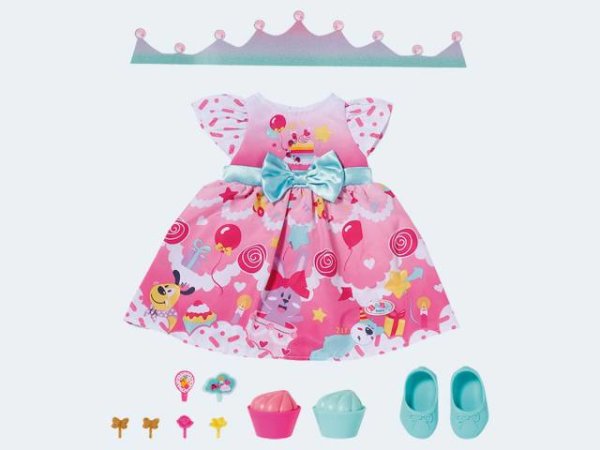 BABY Born Prinsessenjurk – Deluxe Set Met Roze Jurk, Kroon En Schoenen Voor Poppen Tot 43 Cm, Geschikt Vanaf 3 Jaar