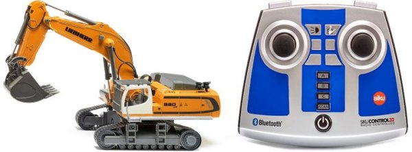 Siku - Set Liebherr R980 SME Raupenbagger mit Bluetooth App-Steuerung u. Fernsteuermodul