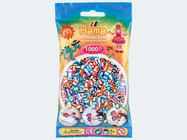 Hama 1000 Perlen gestreift 6f srt.