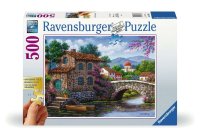 Puzzle - Die Brücke über dem Fluss - 300/500 Teile Gold Edition