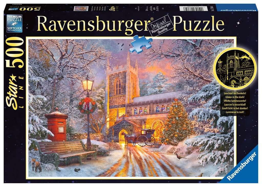 Masterpieces Weihnachtspuzzle Mit Glitzer – 500 Teile, 38,1x53,3 Cm, Inkl. Poster, Recycelt