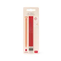 3 PCS  ERASABLE GEL PEN REFILLS - 0,7 MM - RED INK