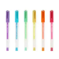 SPRING IS IN THE AIR - SET OF 6 MINI GEL PENS - PASTEL COLOURS - 1 MM - MULTICOLOR INK