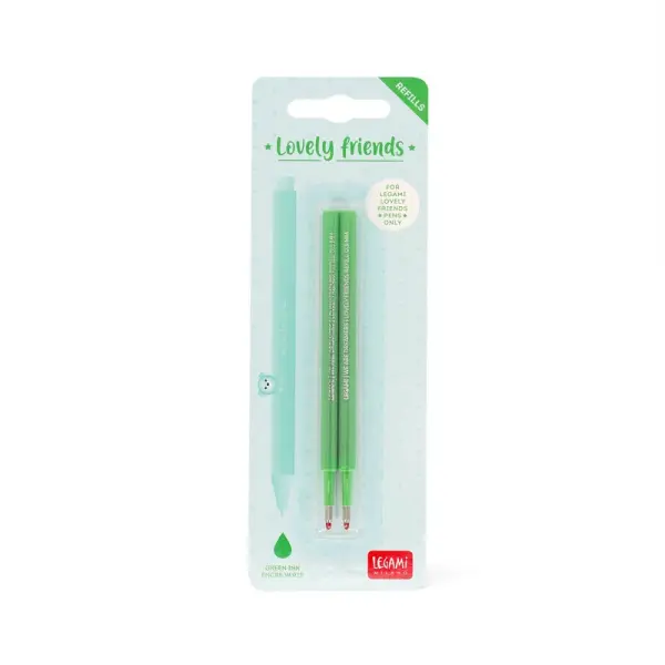 2 PCS LOVELY FRIENDS REFILL - 0,5 MM - GREEN INK