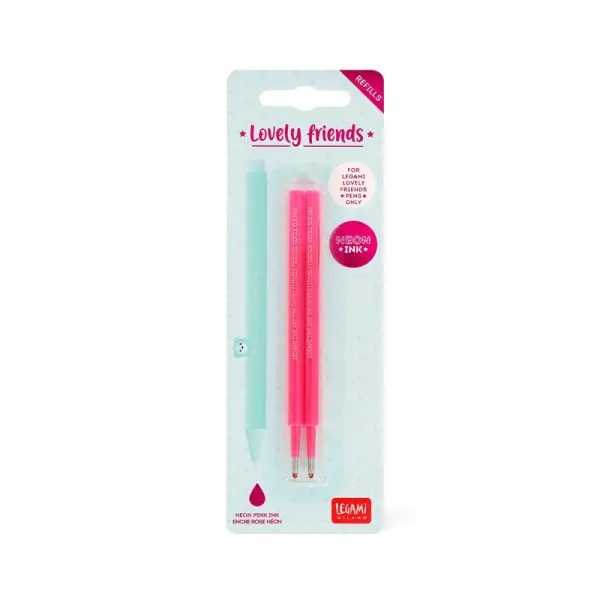2 PCS LOVELY FRIENDS REFILL - 0,5 MM - NEON PINK INK
